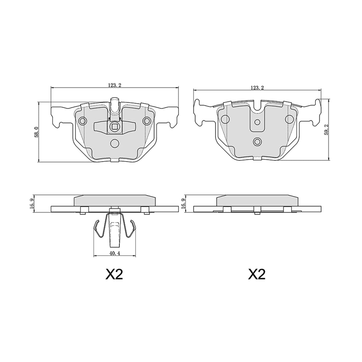 SAT Колодки тормозные (Сзади) BMW 3-Series 05-14 / X1 09-12