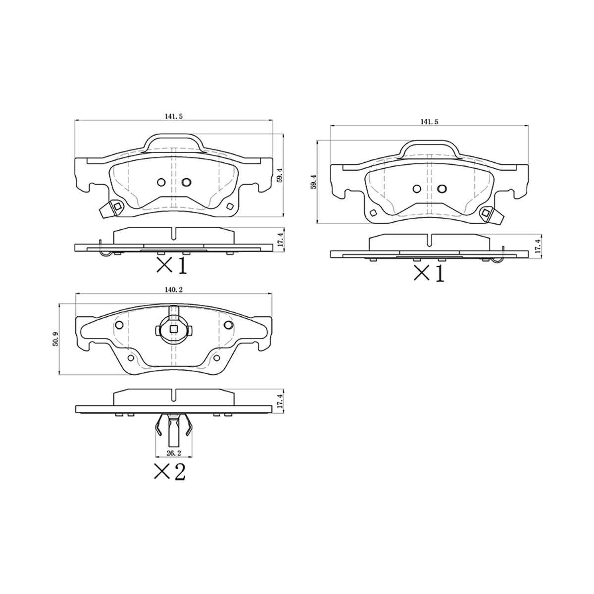 SAT Колодки тормозные (Сзади) Dodge Durango 11-20 / Jeep Grand Cherokee 10-22
