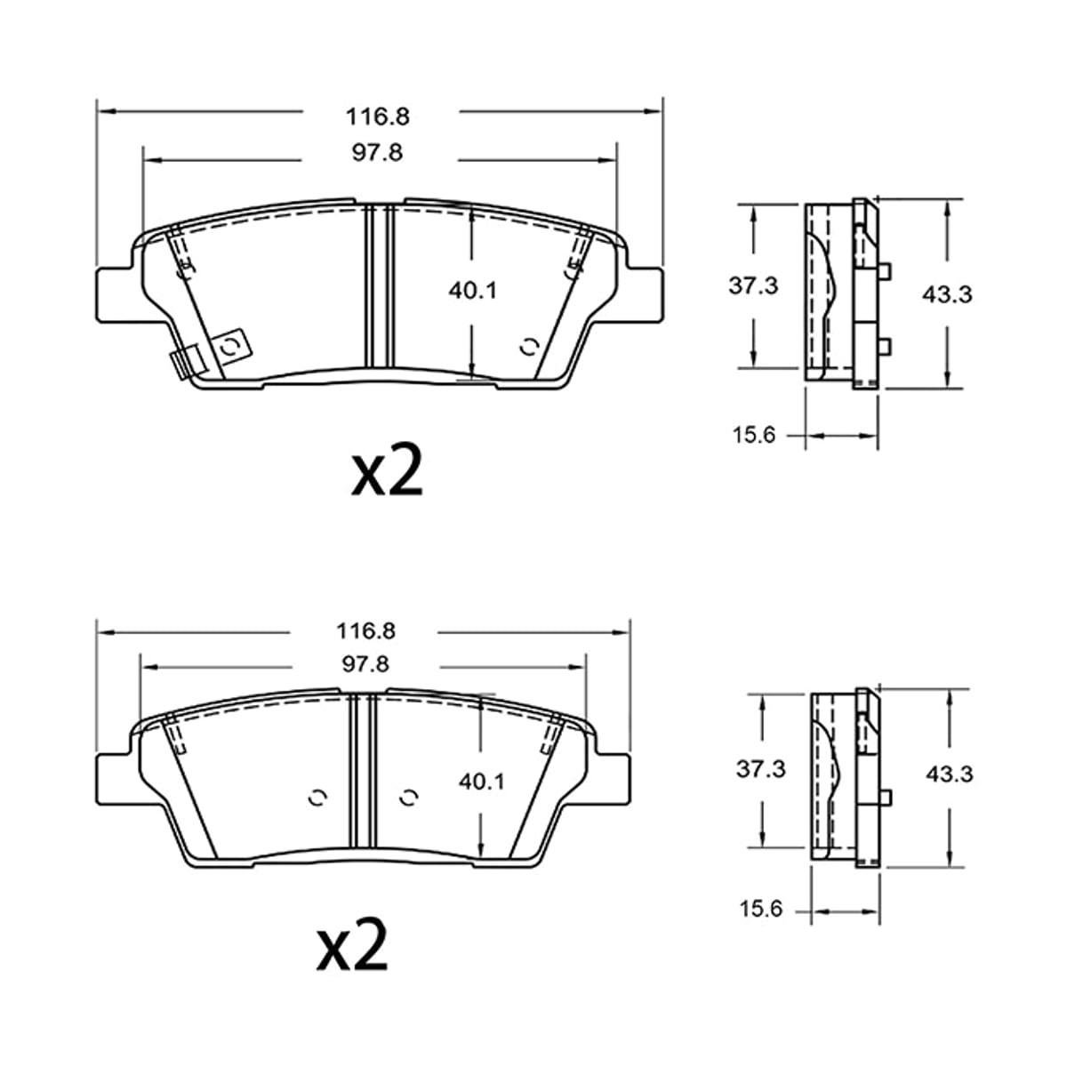 SAT Колодки тормозные (Сзади) Hyundai Genesis 08-17 / Kia Quoris 13-19
