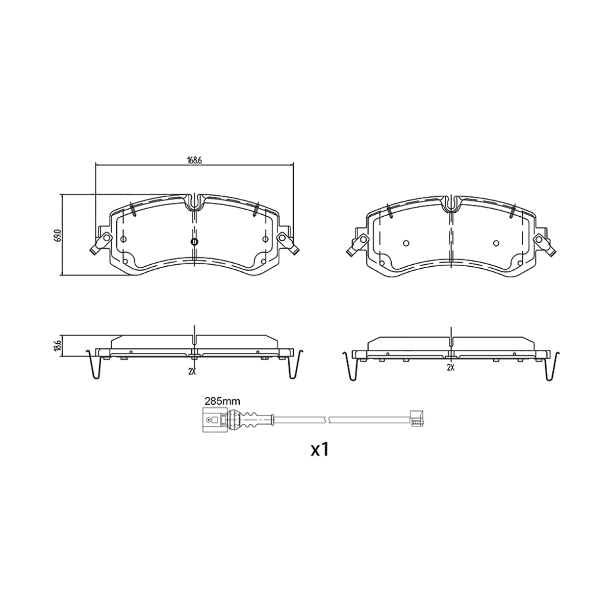 SAT Колодки тормозные (Спереди) FAW Bestune T99 19-22 / Hongqi E-QM5 21-25 ST280337