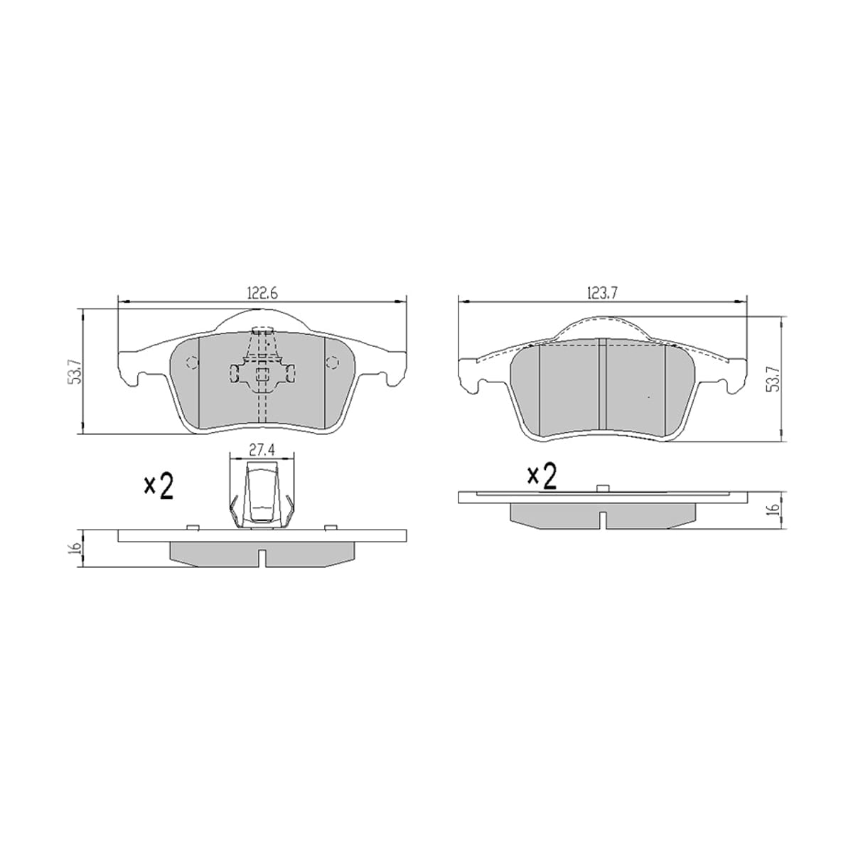 SAT Колодки тормозные (Сзади) Volvo S60 00-10 / S80 98-06