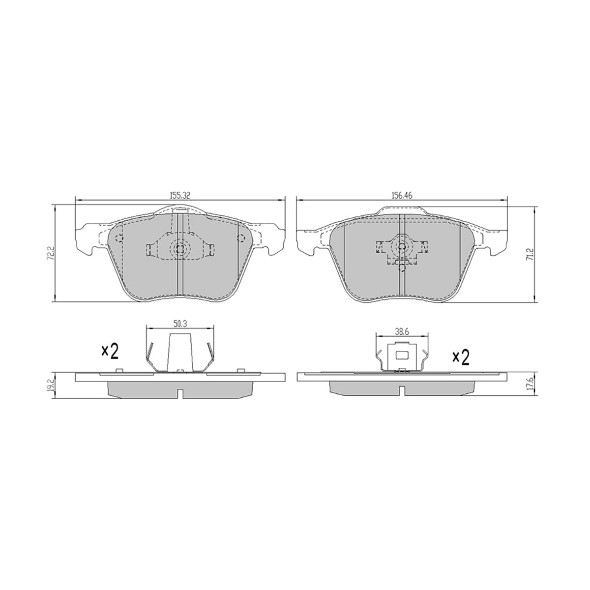 SAT Колодки тормозные (Спереди) Volvo S60 00-04 / XC90 02-19