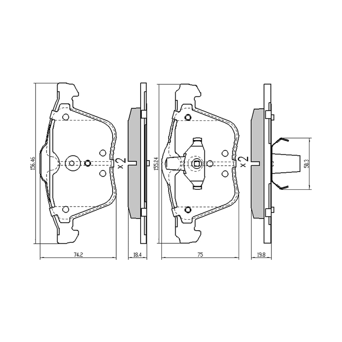 SAT Колодки тормозные (Спереди) Ford S-MAX 06-15 / Volvo S80 06-16