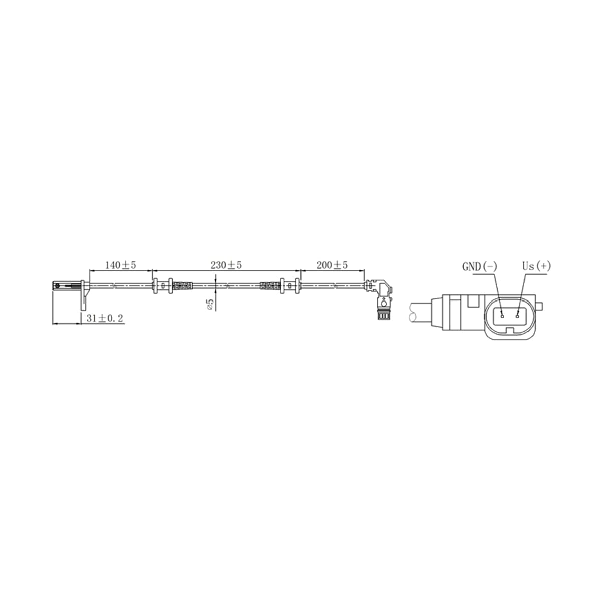 SAT Датчик ABS Mercedes-Benz C-Class 00-08 / CLK-Class 02-10 (Спереди/ Справа=Слева)