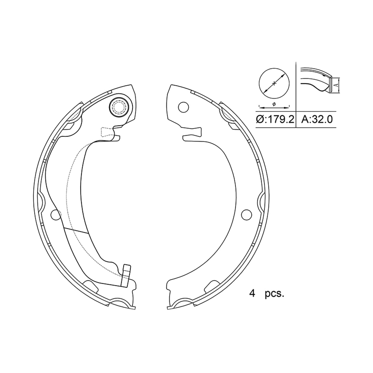 Деталь Колодки тормозные барабанные (Стояночный тормоз) Toyota Corolla Verso 04-09 SAT