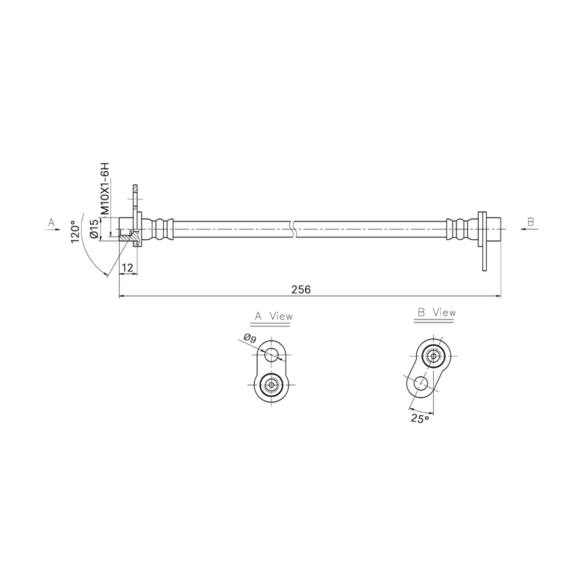 SAT Шланг тормозной (Сзади/ Слева) Mitsubishi ASX 10- / Lancer 07-17 ST320354
