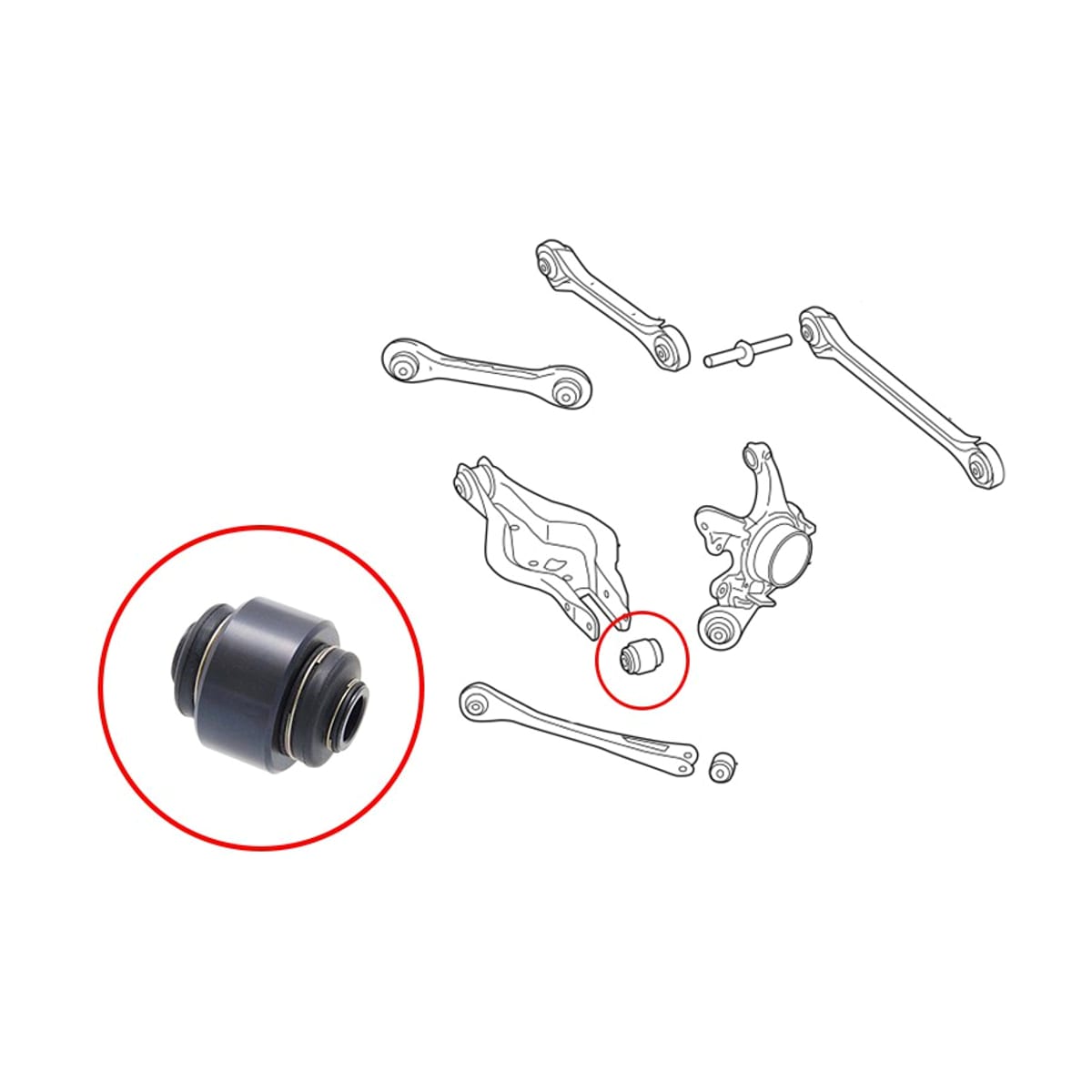 SAT Сайлентблок цапфы BMW 1-Series 04-19 / 3-Series 05-19