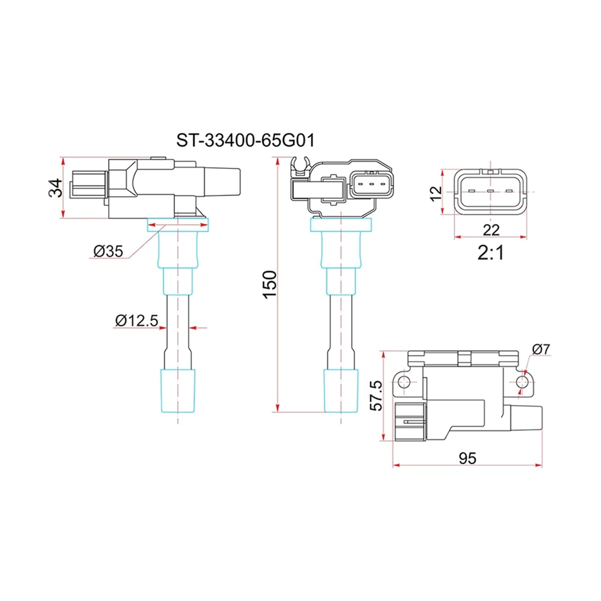 SAT Катушка зажигания Suzuki Escudo 05-12 / Grand Vitara 05-16 F9QB;M16A;M18A