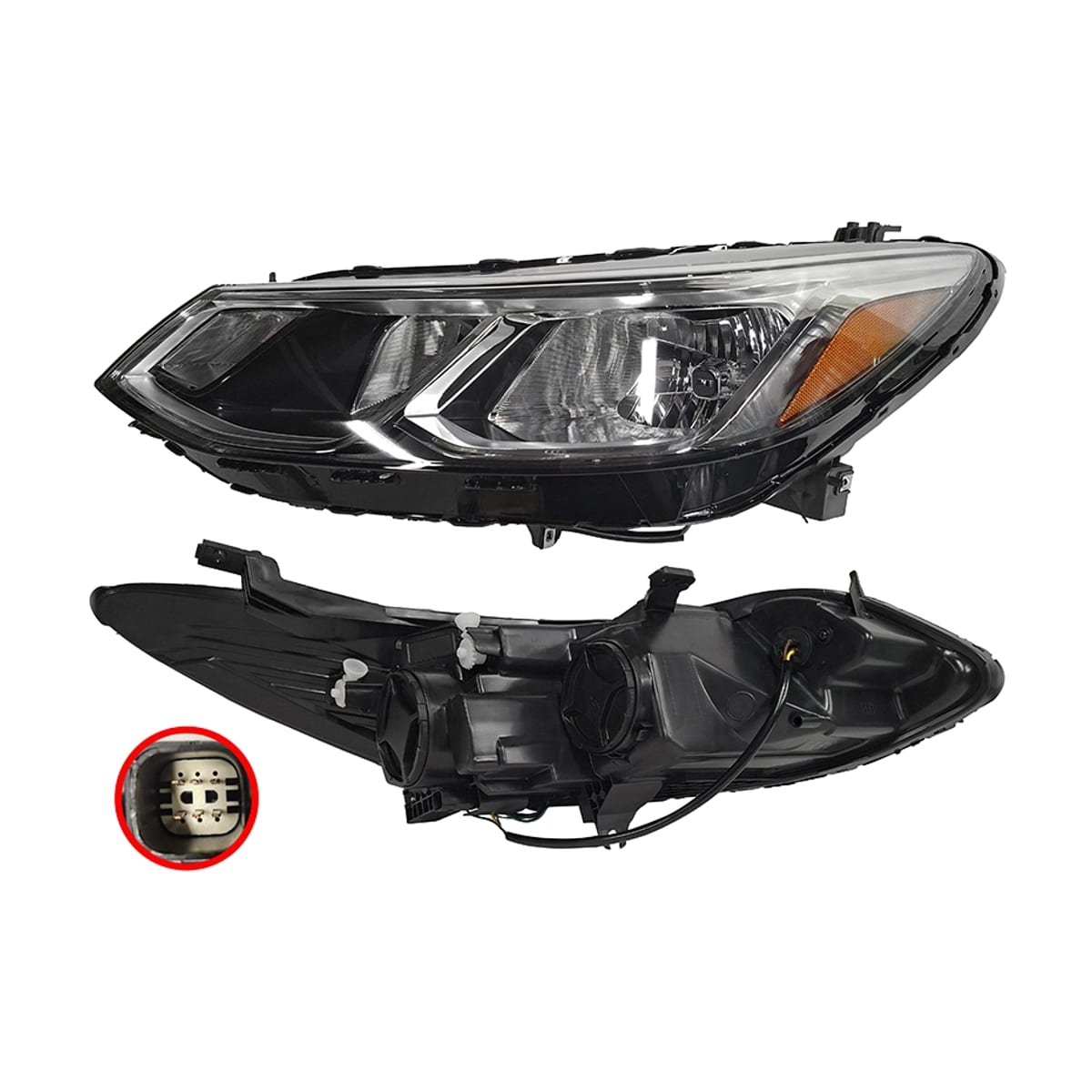 SAT Фара Chevrolet Cruze 15-19 (Слева/ Галоген/ Ручная регулировка)