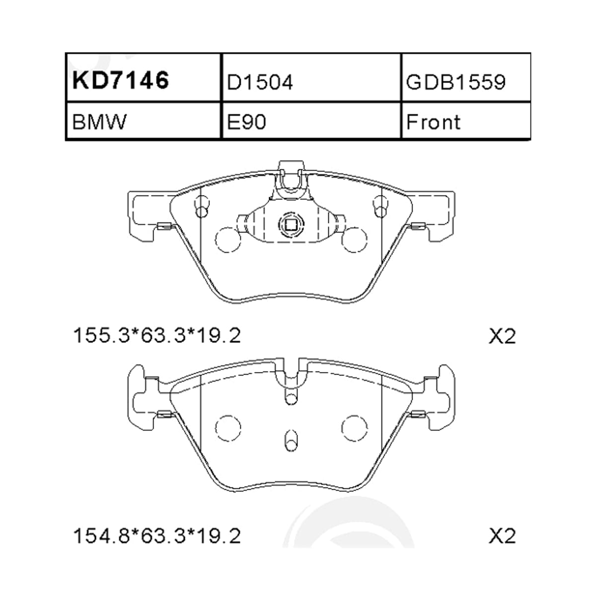 SAT Колодки тормозные (Спереди) BMW 1-Series 04-13 / 3-Series 05-14