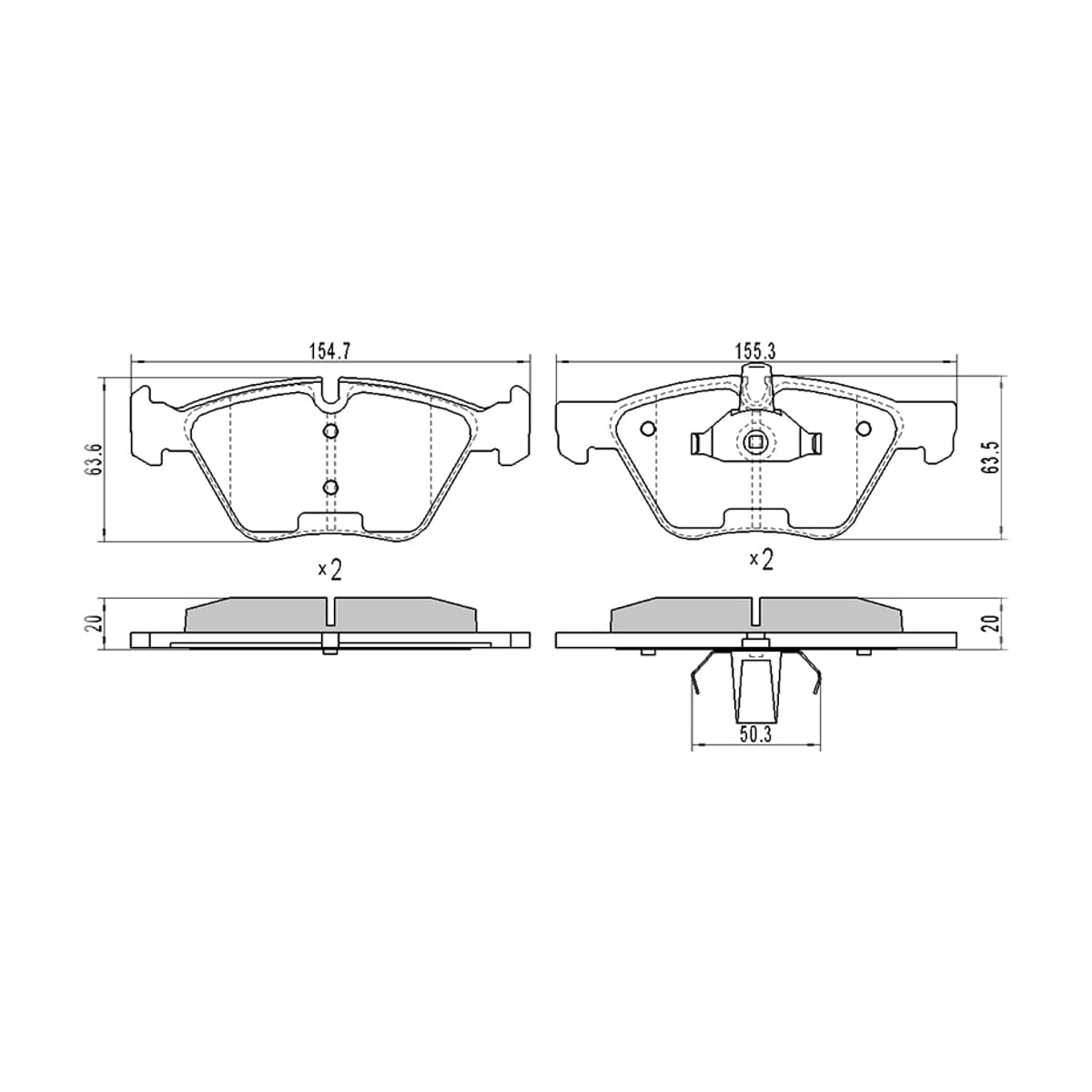 SAT Колодки тормозные (Спереди) BMW 1-Series 04-13 / 3-Series 05-14