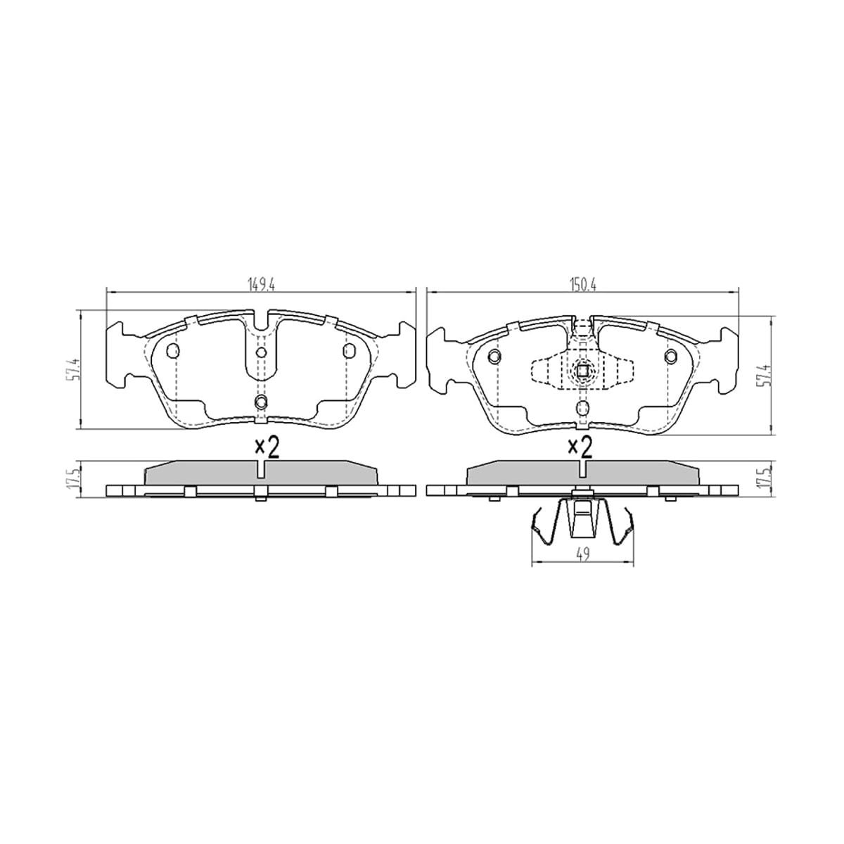 SAT Колодки тормозные (Спереди) BMW 3-Series 05-14