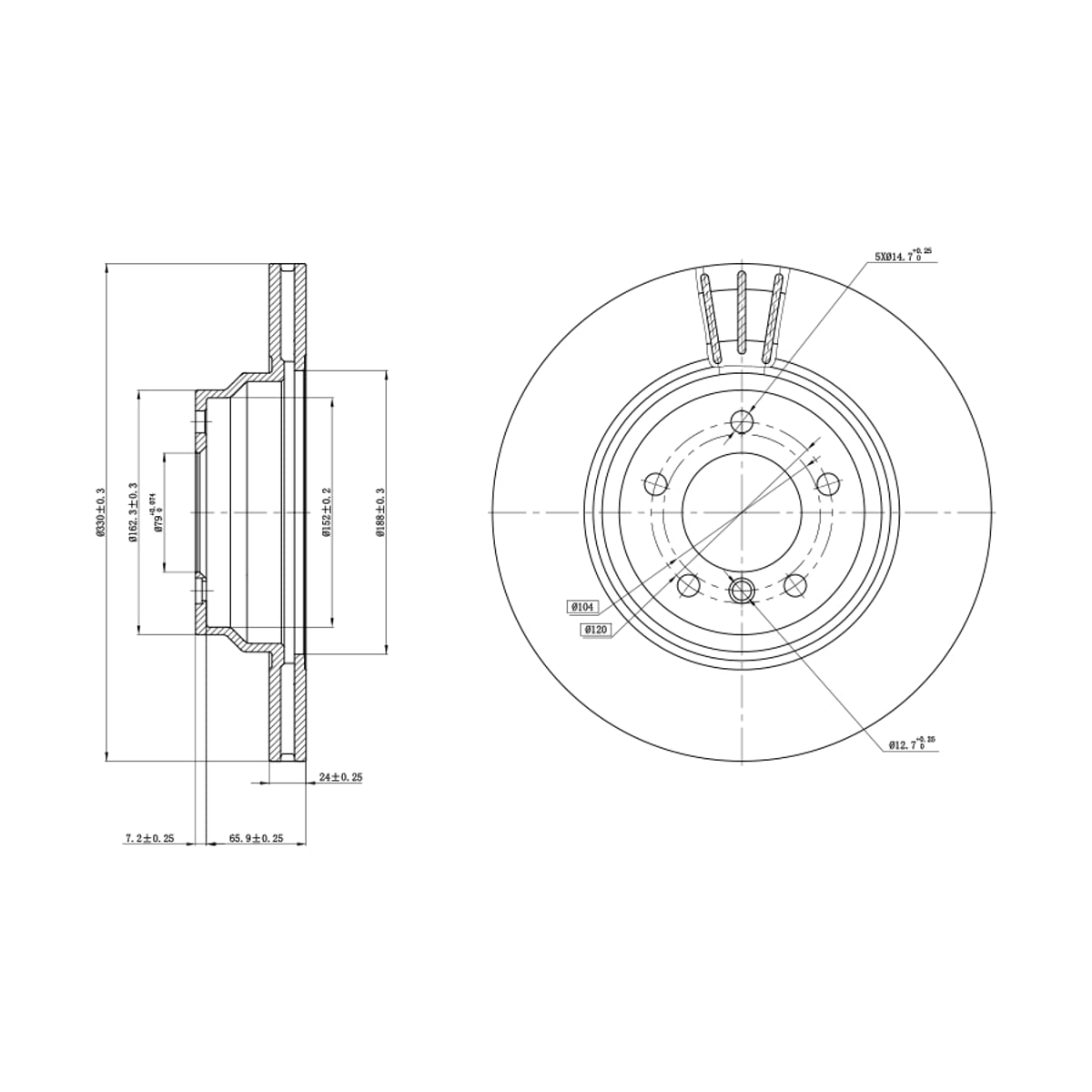 SAT Диск тормозной (Спереди) BMW 1-Series 04-13 / 3-Series 05-14