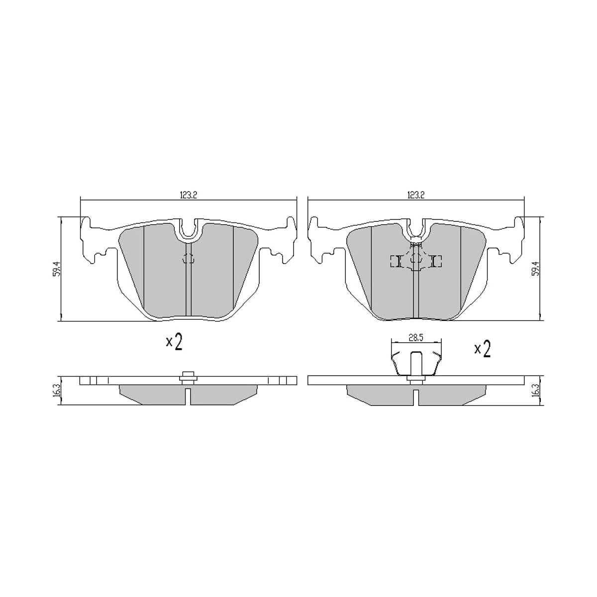 SAT Колодки тормозные (Сзади) BMW 3-Series 98-06 / 5-Series 88-04
