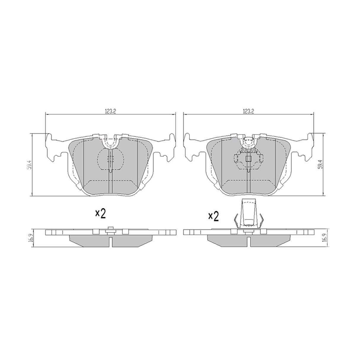 SAT Колодки тормозные (Сзади) BMW 3-Series 98-06 / 5-Series 95-04