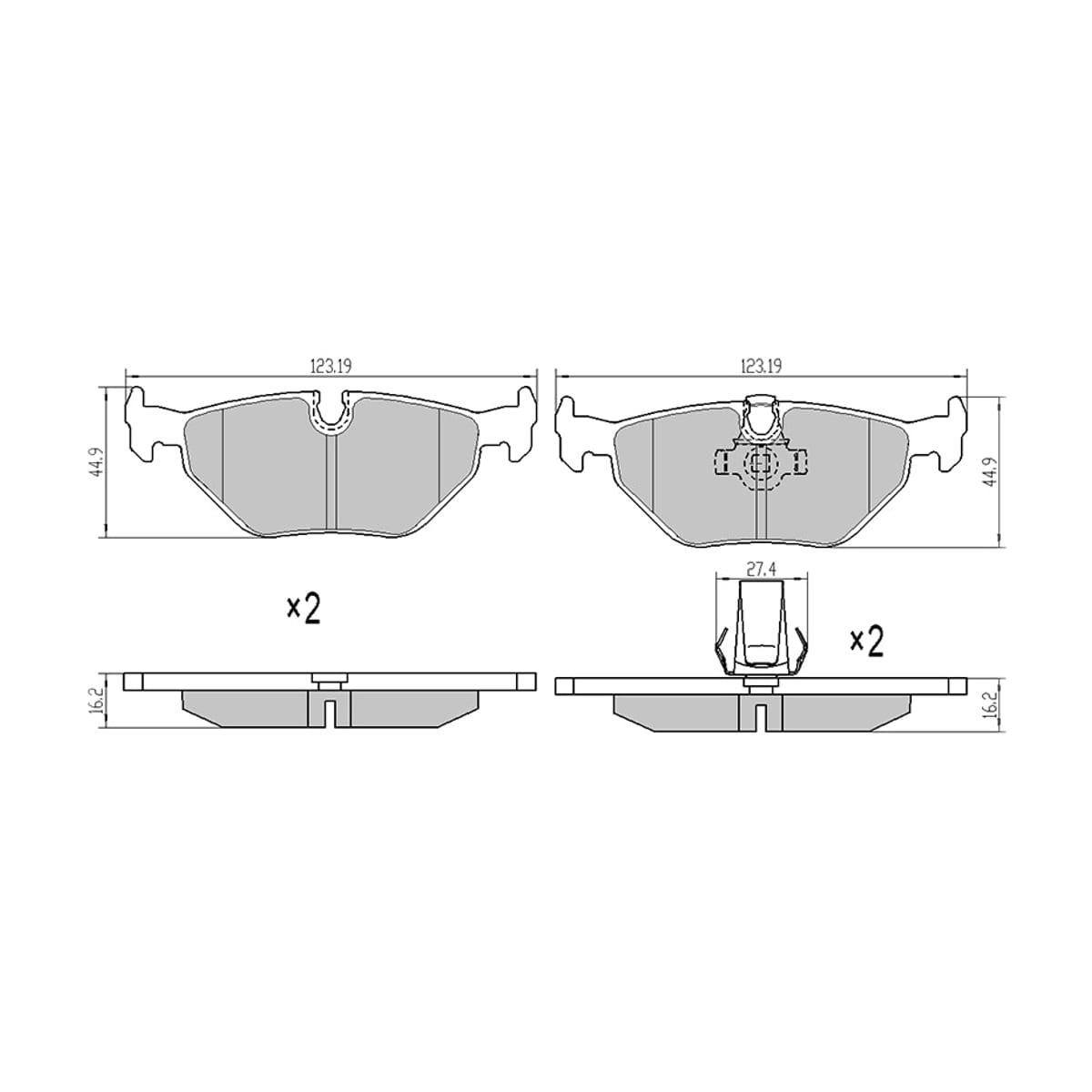 SAT Колодки тормозные (Сзади) BMW 3-Series 90-00 / 5-Series 95-04