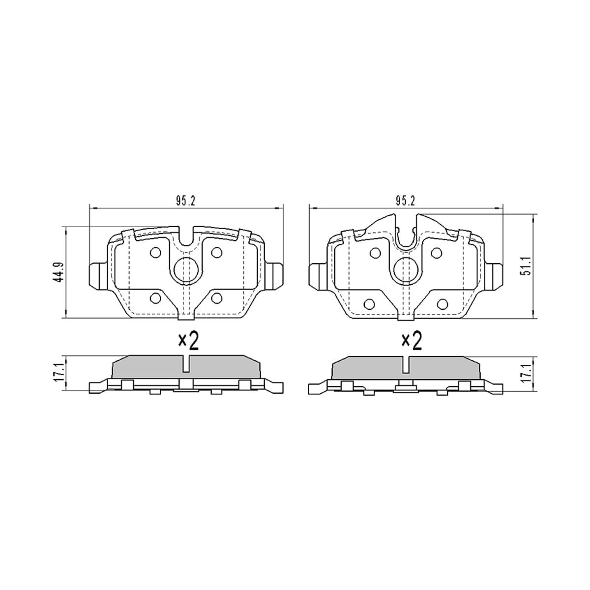 SAT Колодки тормозные (Сзади) BMW 1-Series 04-13 / 3-Series 05-14