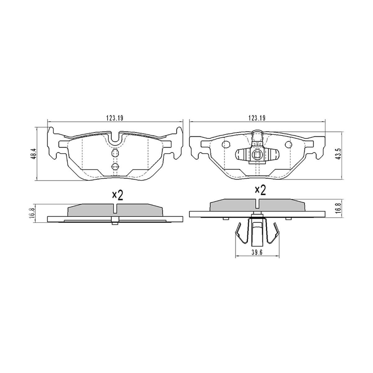 SAT Колодки тормозные (Сзади) BMW 1-Series 04-13 / 3-Series 05-19