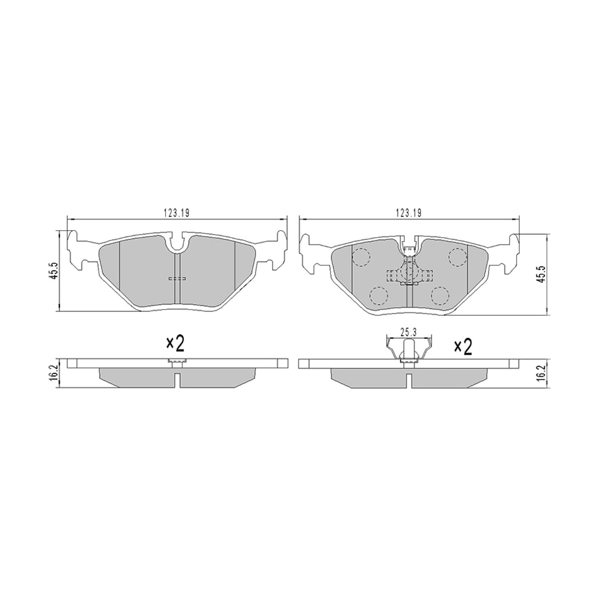 SAT Колодки тормозные (Сзади) BMW 3-Series 90-06 / Z4 02-08