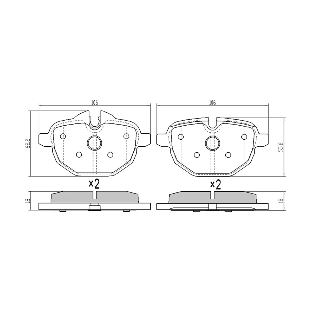SAT Колодки тормозные (Сзади) BMW 5-Series 09-24 / 6-Series 20