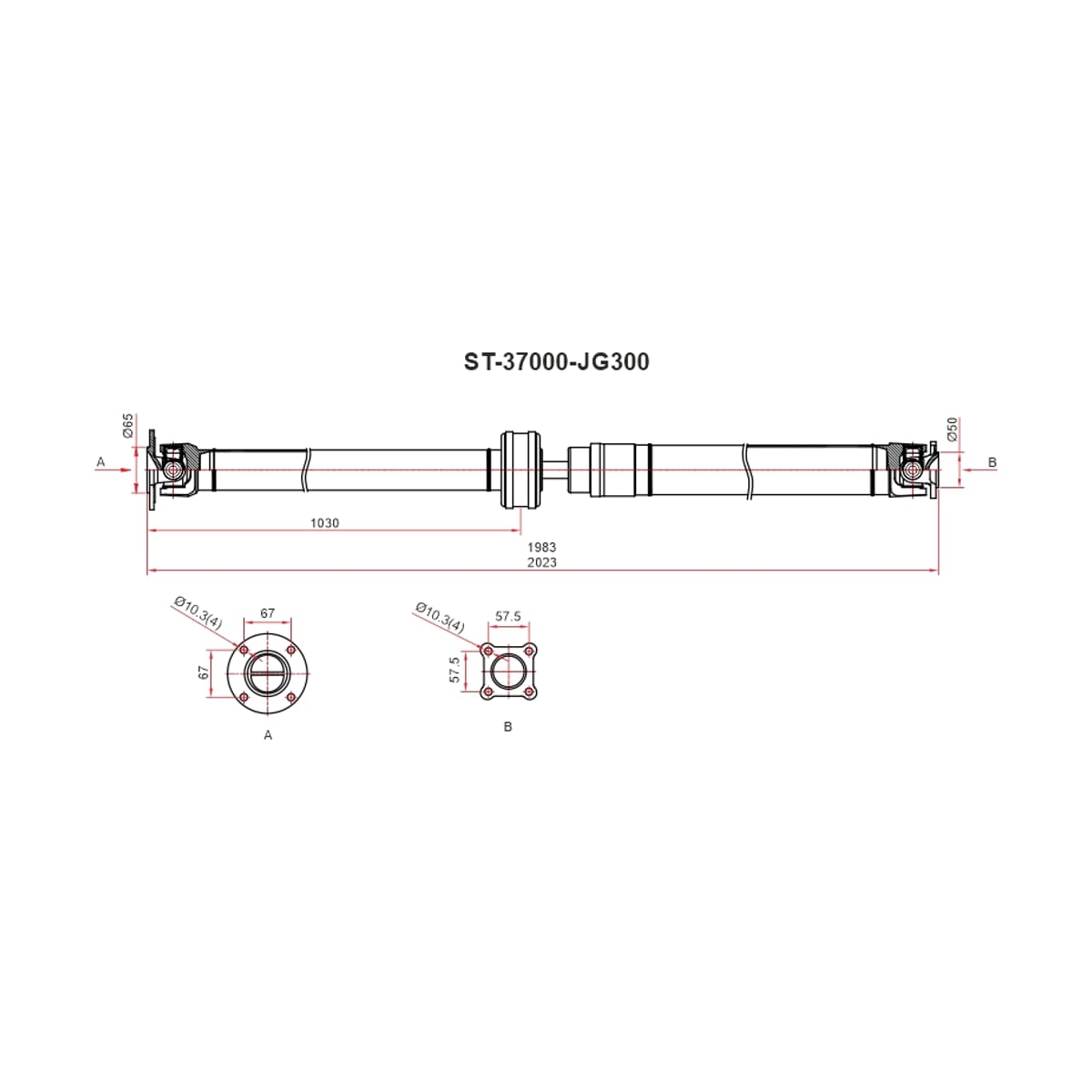 SAT Вал карданный Nissan Qashqai 06-13 / X-Trail 07-15 ST37000JG300