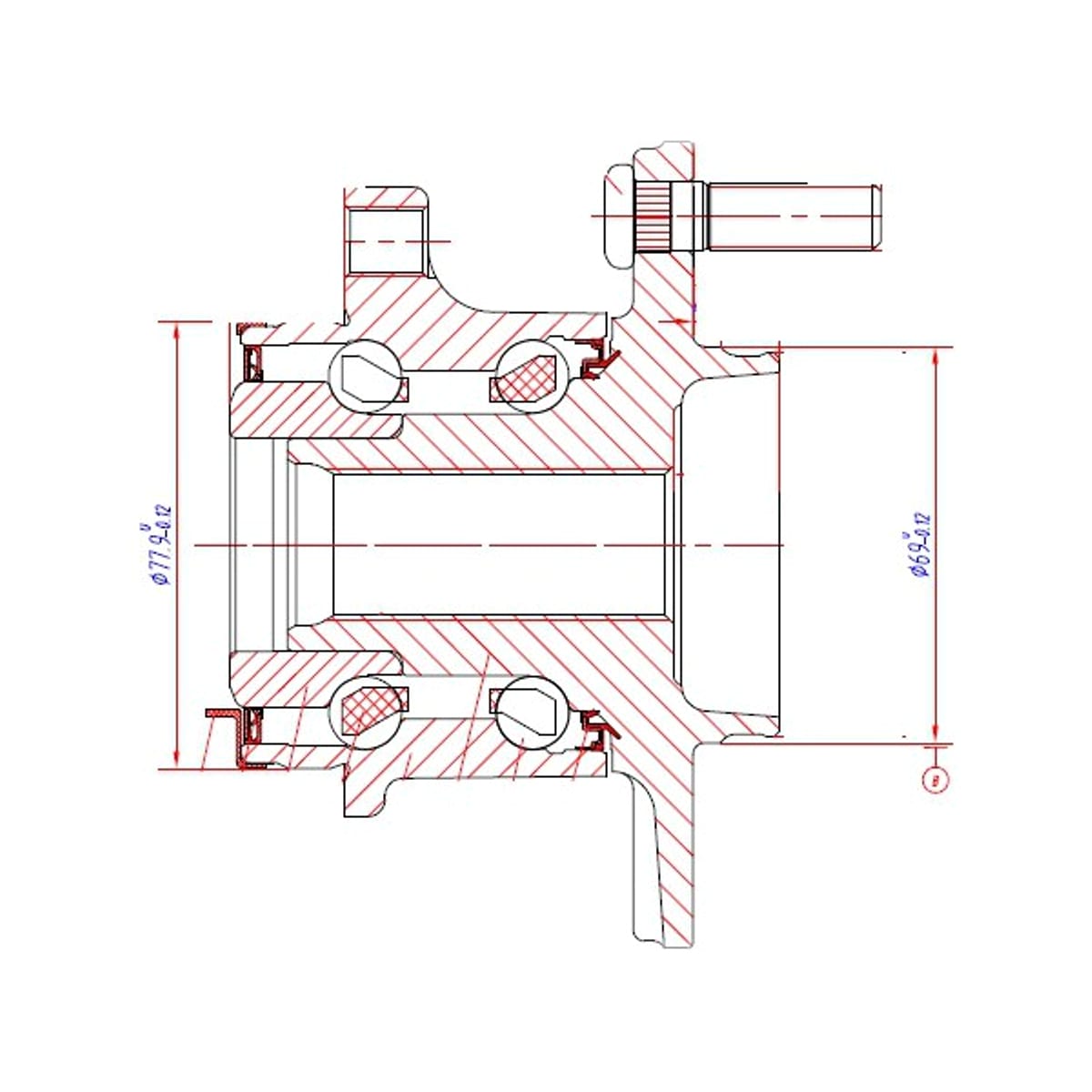 SAT Ступичный узел Mitsubishi ASX 10-20 / Outlander 12-22 (Справа=Слева/ Сзади/ 4WD)