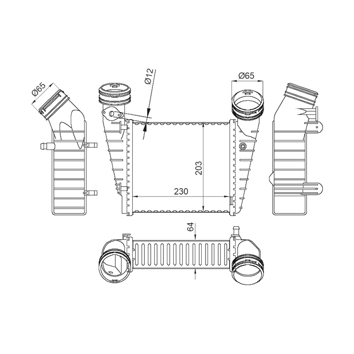 SAT Интеркулер Audi A3 96-13 / A4 00-09 ST3B0145805H
