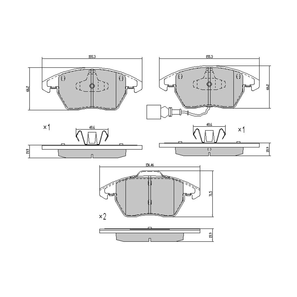 SAT Колодки тормозные (Спереди) Audi A3 03-13 / Peugeot 308 13-17