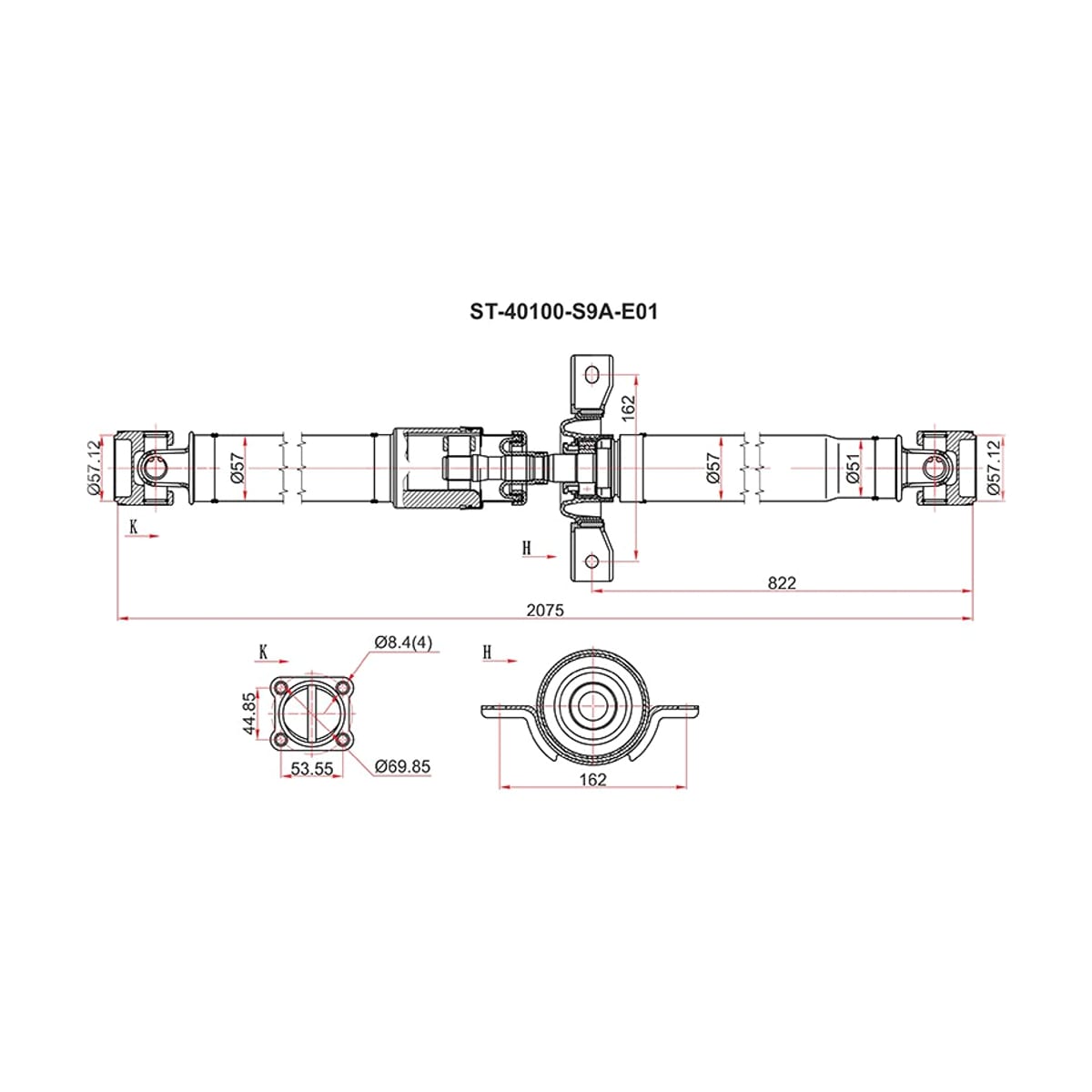 SAT Вал карданный Honda CR-V 01-06 ST40100S9AE01