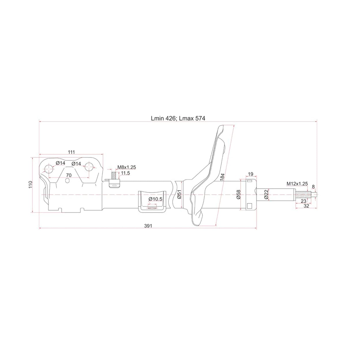 SAT Стойка передняя Honda Civic 00-03 / Mitsubishi Outlander 05-12 (Слева)