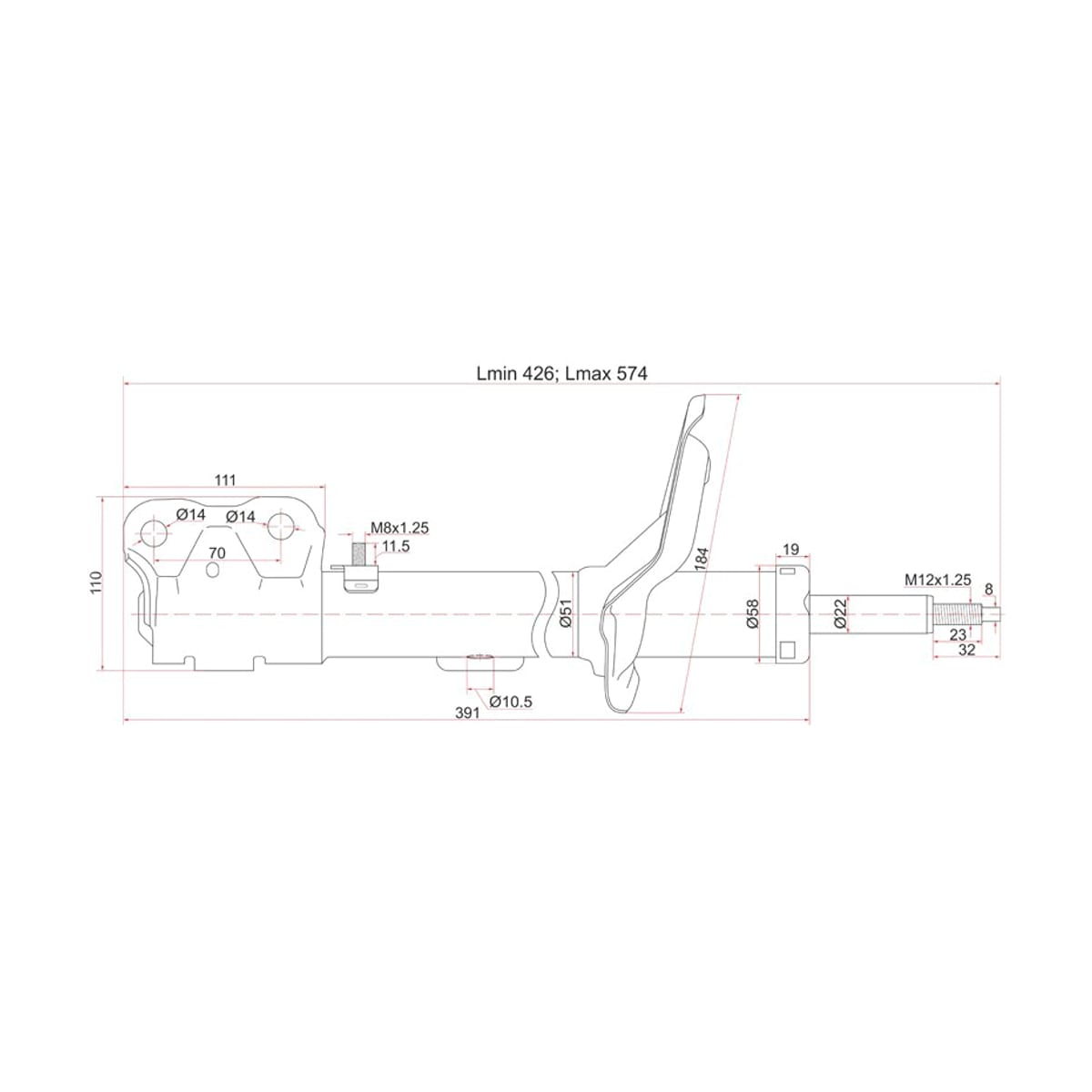 SAT Стойка передняя Honda Civic 00-03 / Mitsubishi Outlander 05-12 (Справа)