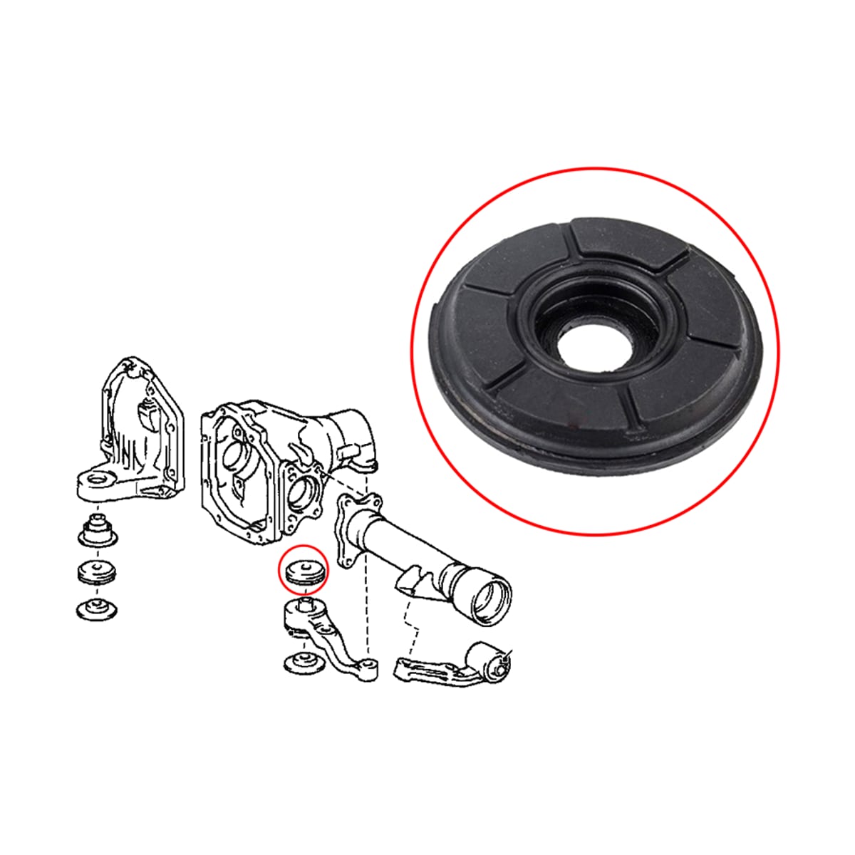 SAT Сайлентблок редуктора Toyota Land Cruiser (J100) 98-07 / Lexus LX 98-07