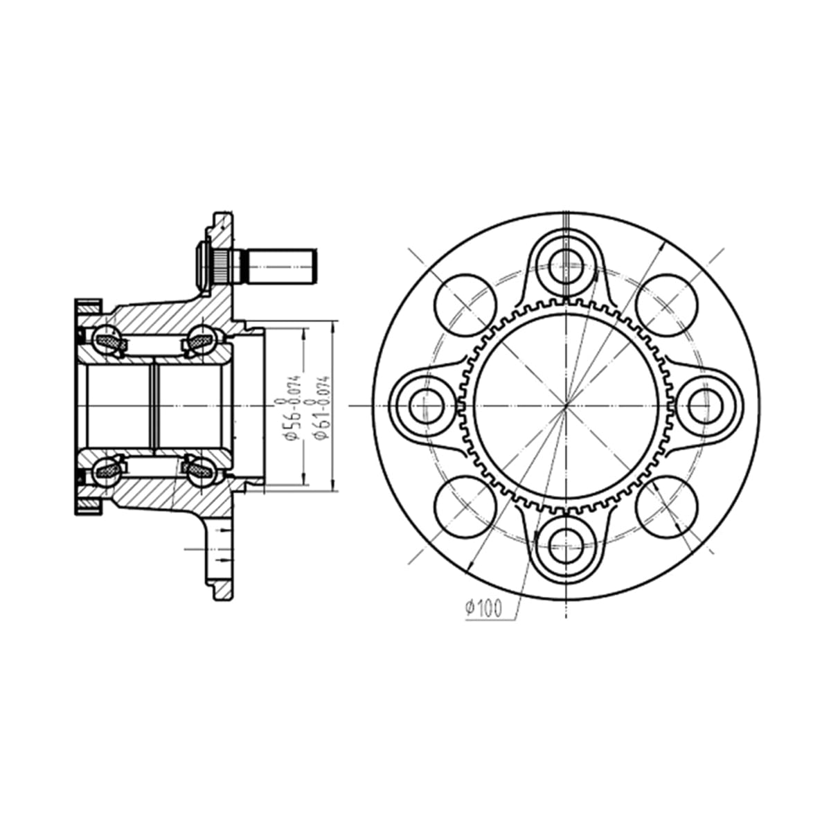 SAT Ступичный узел Honda Civic 00-06 / Civic Ferio 00-05 (ABS/ Справа=Слева/ Сзади)