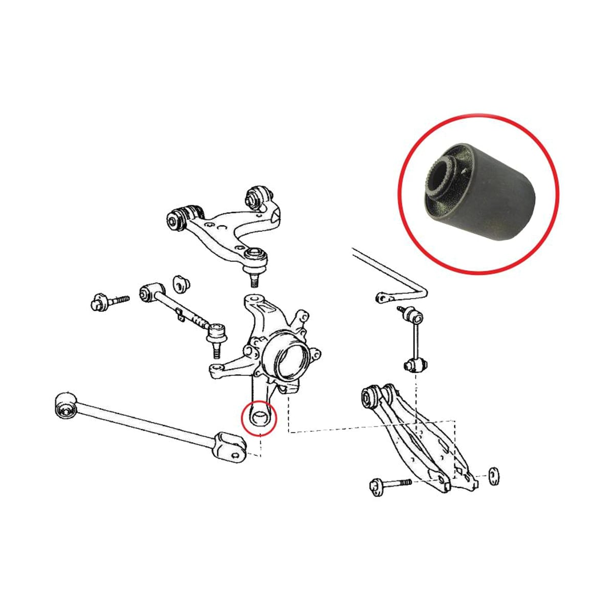 SAT Сайлентблок рычага Toyota Crown 99-08 / Mark II 00-04