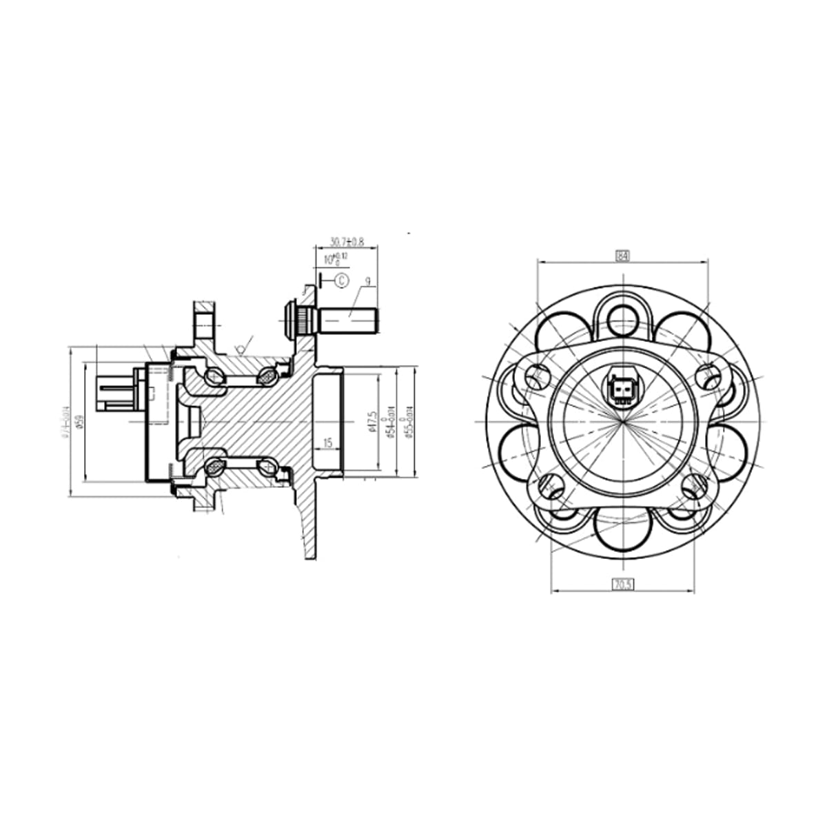 SAT Ступичный узел Toyota Prius (ZVW30) 09-16 (ABS/ Справа=Слева/ Сзади) ST4245047040