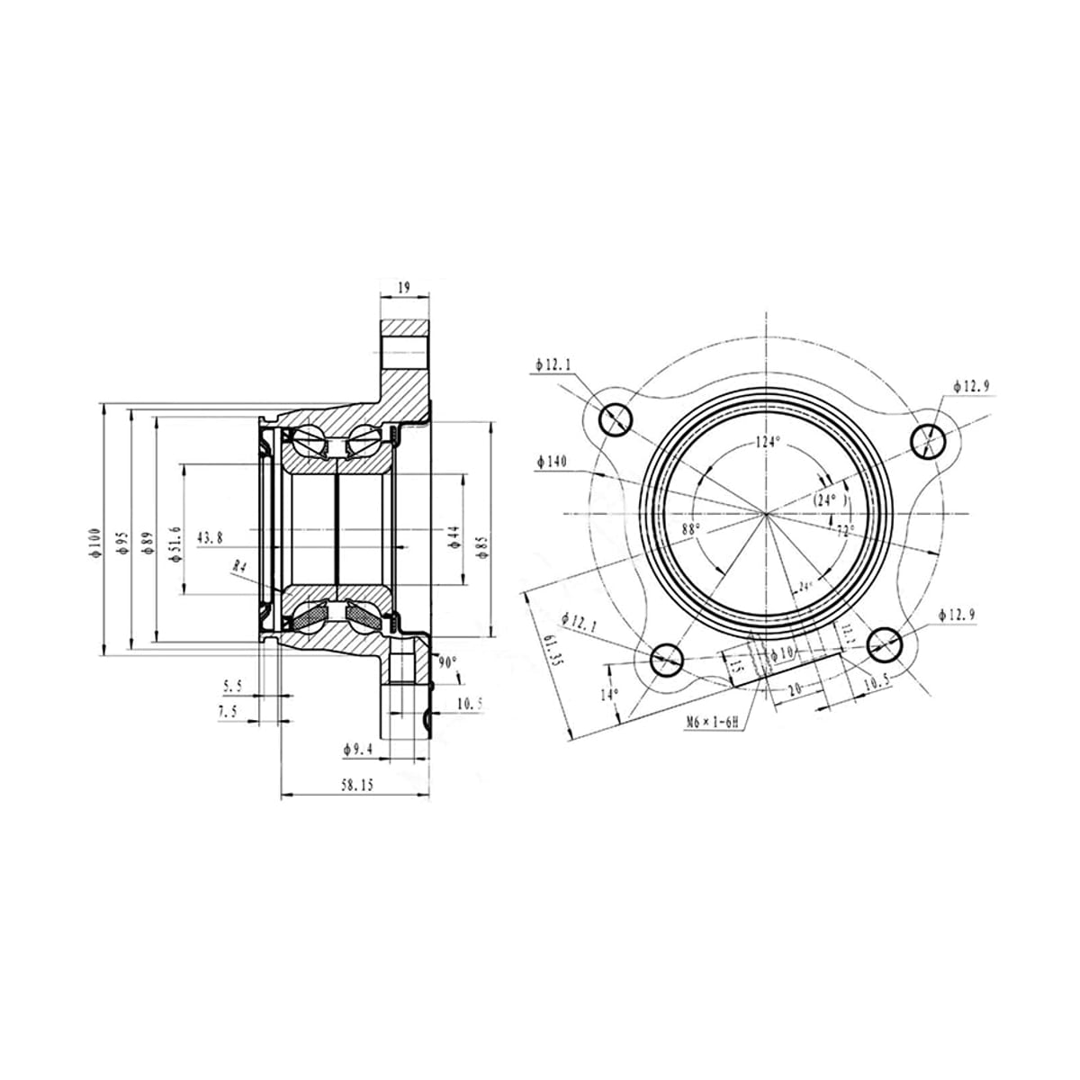 SAT Полуступица Toyota Hilux Pick Up 01-11 / Land Cruiser Prado 02-20 (Справа/ Сзади)