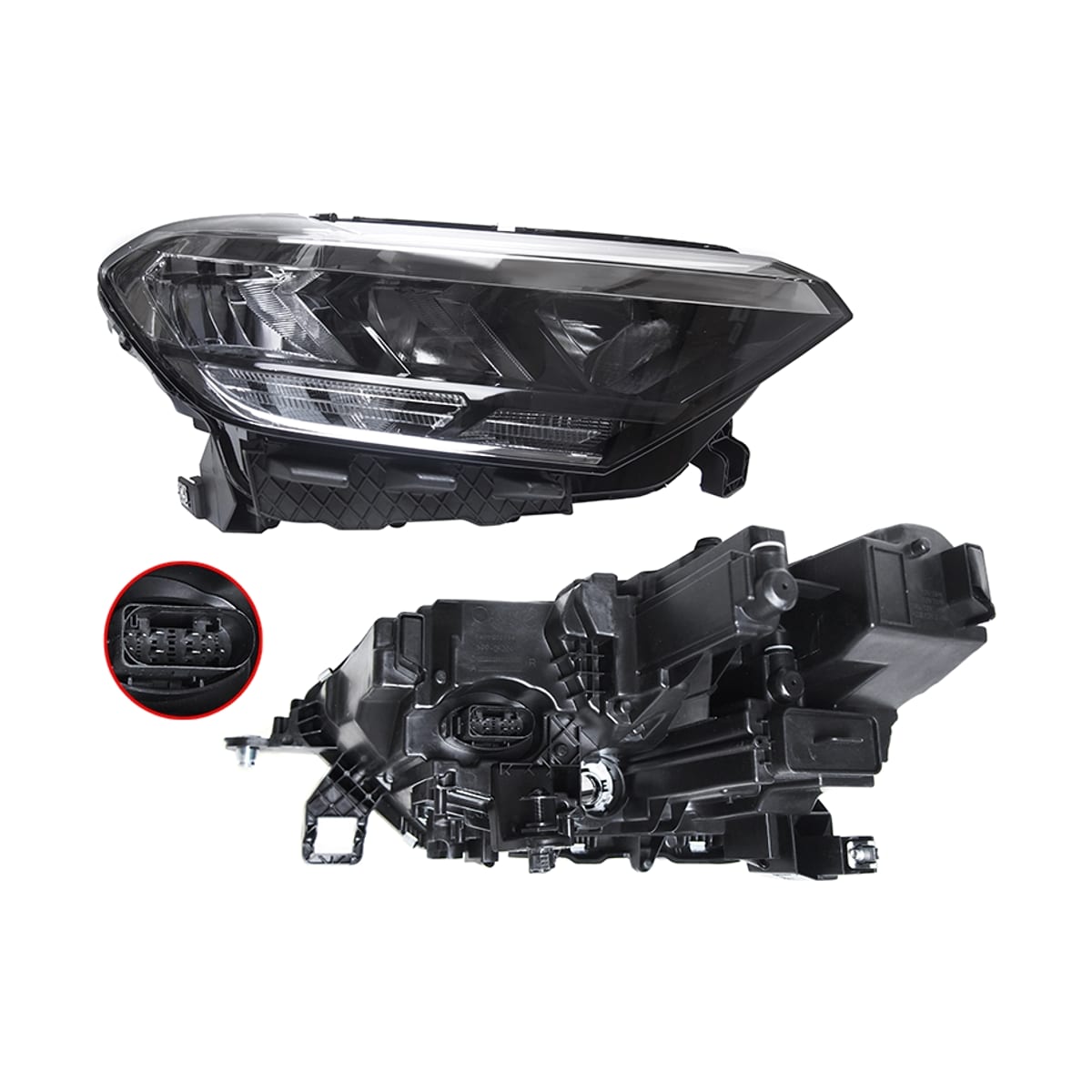 SAT Фара Volkswagen Polo 20-22 (Справа/ LED/ ДХО/ С электрокорректором)