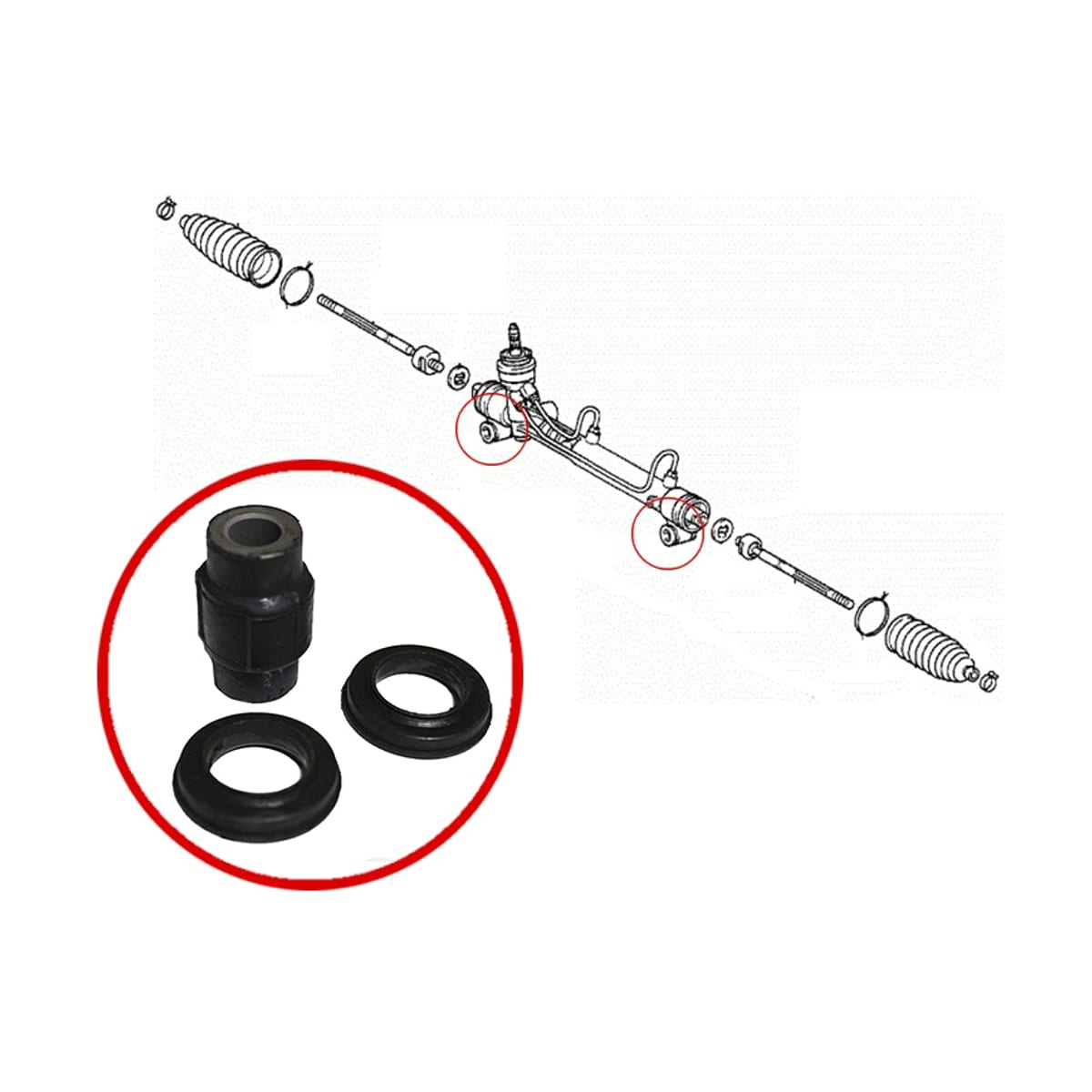 SAT Сайлентблок рулевой рейки Toyota Corolla (E120) 00-07 / Corolla Fielder 00-06 ST4420012780B