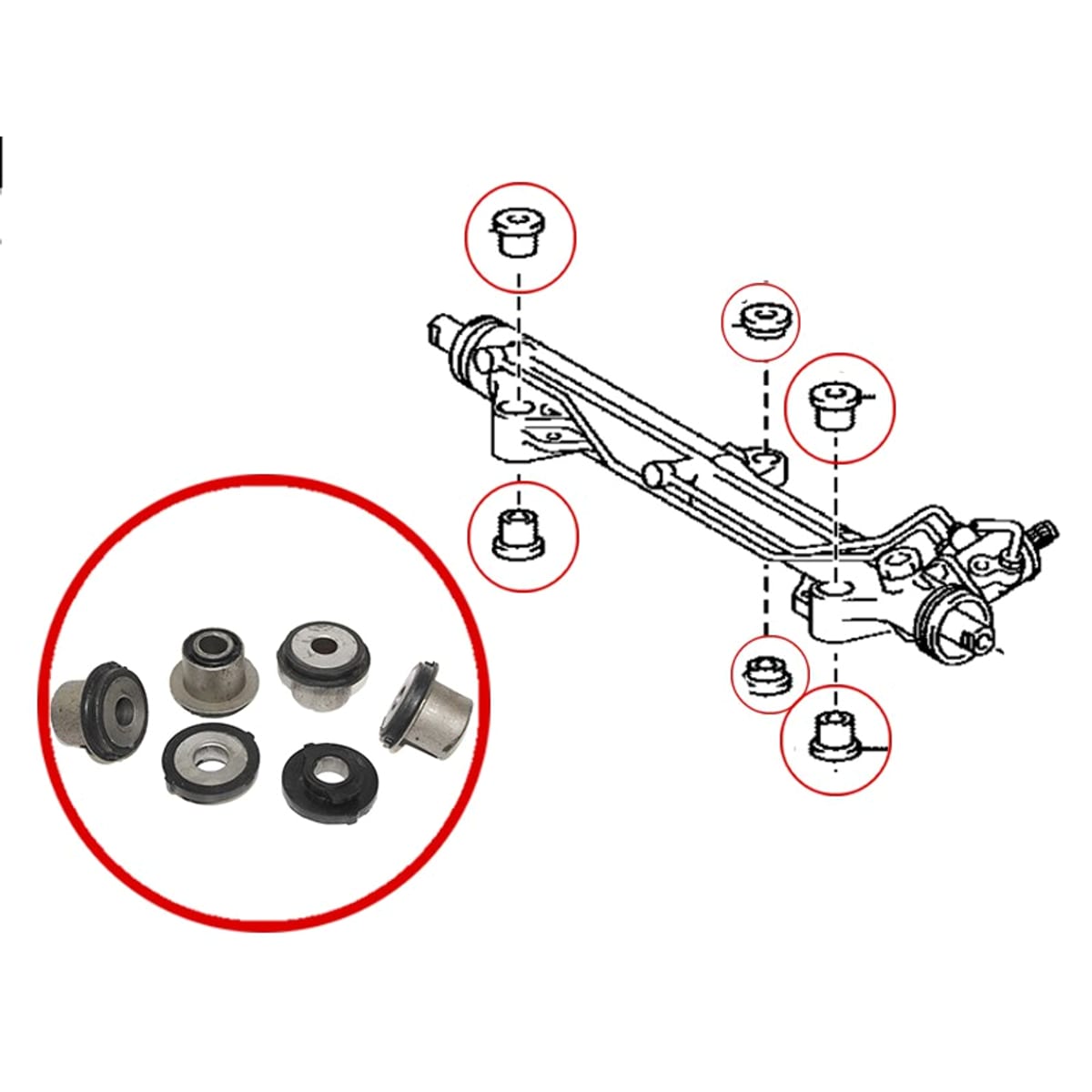 SAT Сайлентблок рулевой рейки Toyota Land Cruiser (J200) 07-21 / Lexus LX 07-23 (Комплект)