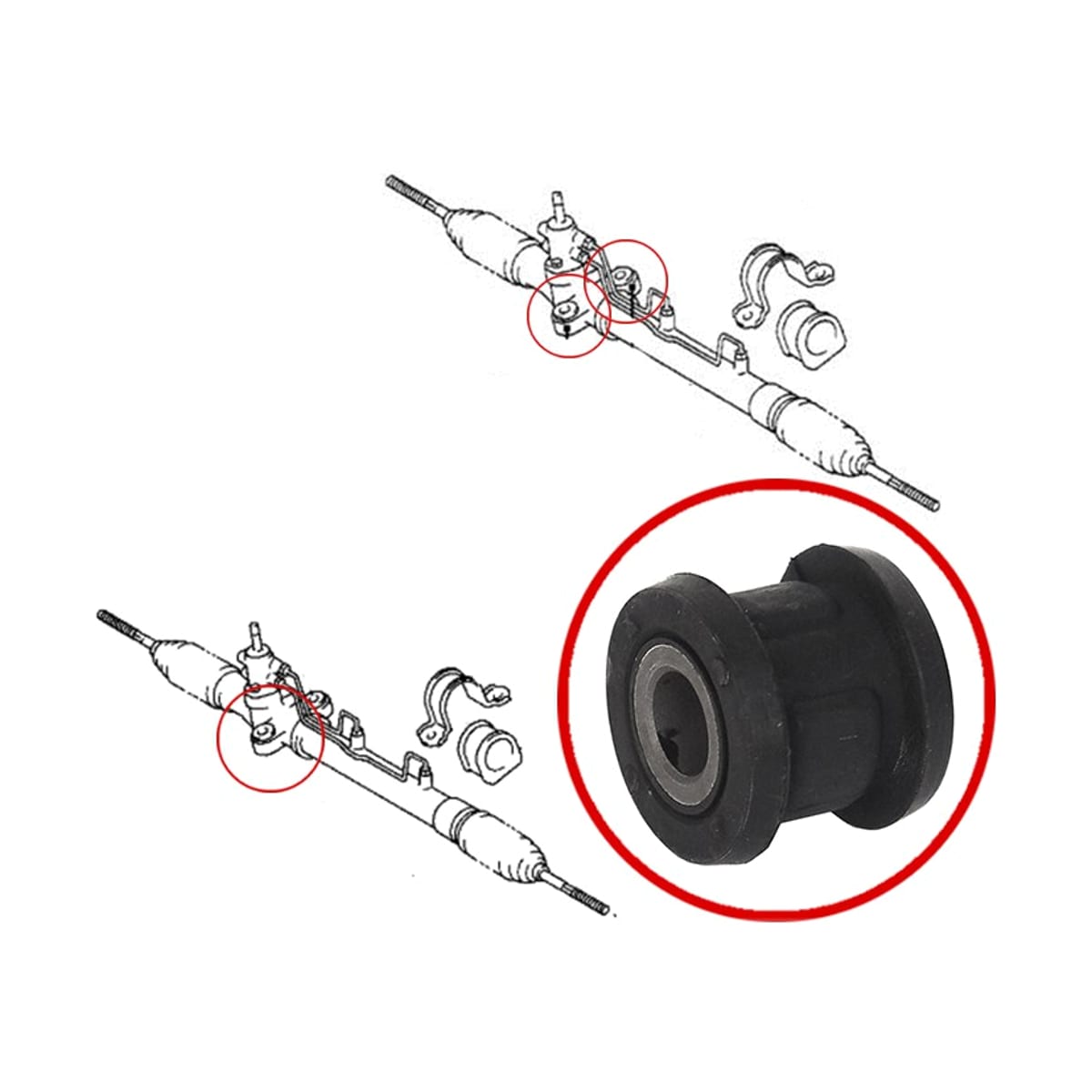 SAT Сайлентблок рулевой рейки Toyota Caldina (T190) 92-02 / Ipsum 96-01 ST4425020590B