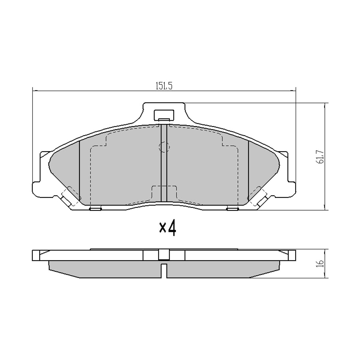 Деталь Колодки тормозные (Спереди) Ford Ranger USA 97-03 / Mazda B-Series 98-06 SAT