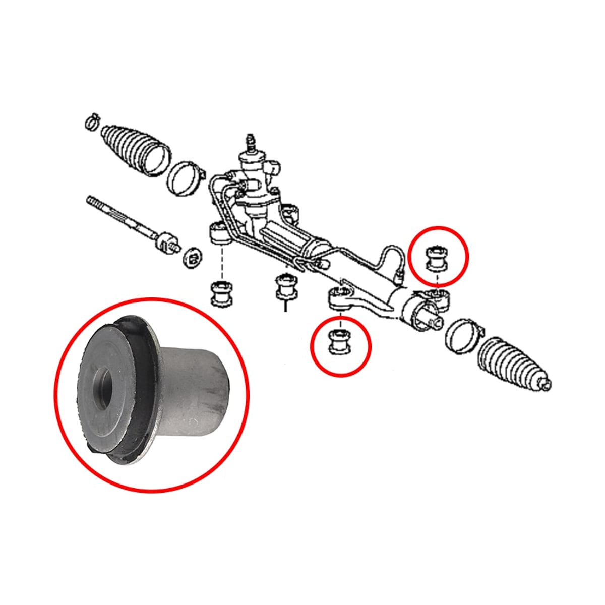 SAT Сайлентблок рулевой рейки Toyota Ipsum (ACM20) 01-09 / Noah 01-07 (2WD) ST4551644030