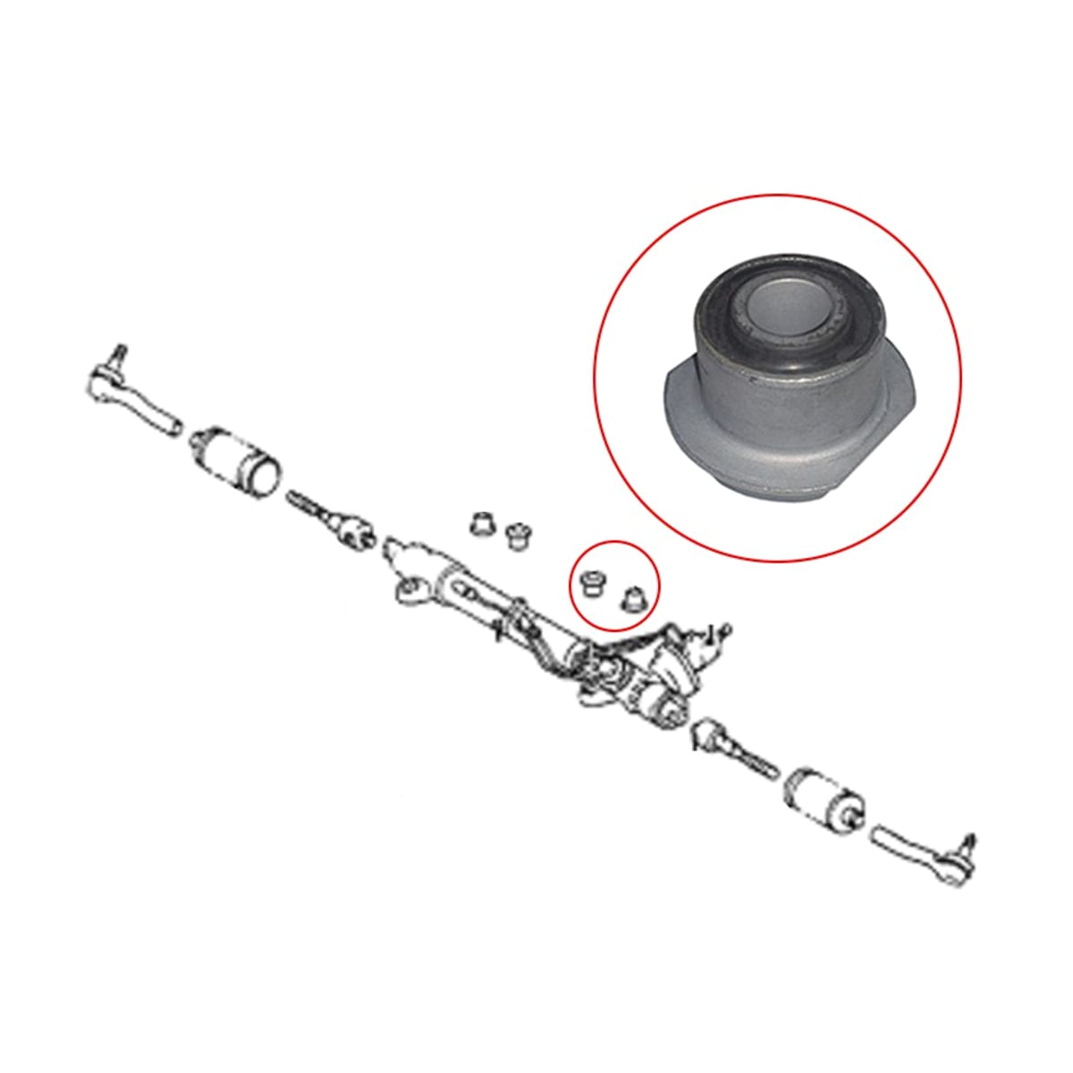 SAT Втулка рулевой рейки Toyota Land Cruiser (J100) 98-07 / Land Cruiser Prado 02-09 (Слева) ST4552235050