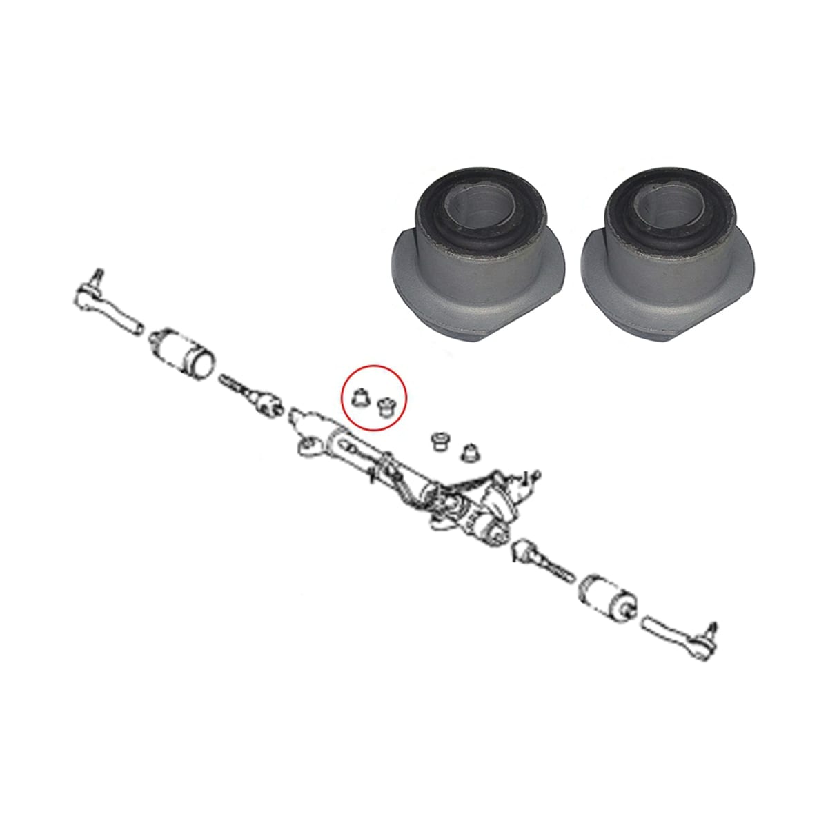 SAT Втулка рулевой рейки Toyota Land Cruiser (J100) 98-07 / Land Cruiser Prado 02-09 (Слева/ Комплект) ST4552235060