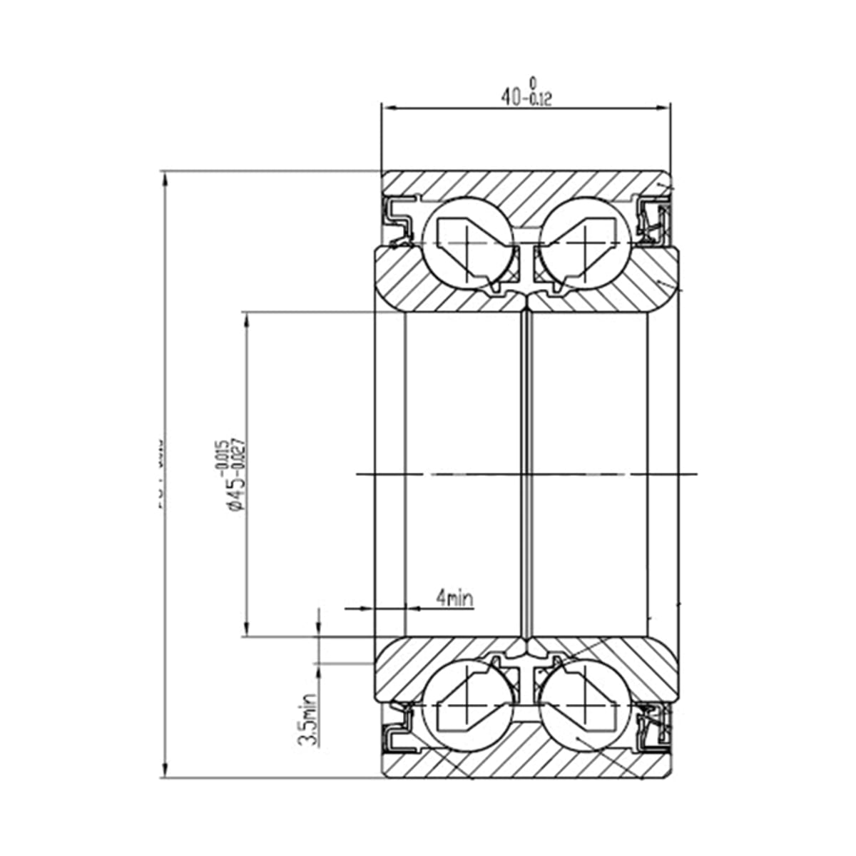 SAT Подшипник передней ступицы Honda Accord 97-08 / Civic 00-03 (ABS) ST45BWD12