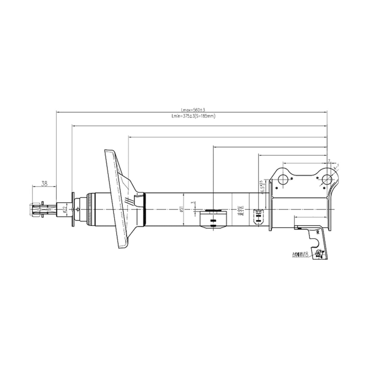 Деталь Стойка задняя Toyota Avensis (T220) 97-03 / Caldina 92-02 (Справа) SAT