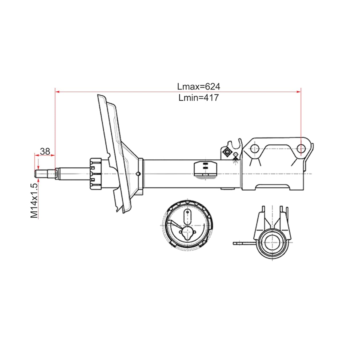 Деталь Стойка задняя Toyota Harrier (XU30) 03-13 / Highlander 00-07 (Справа) SAT