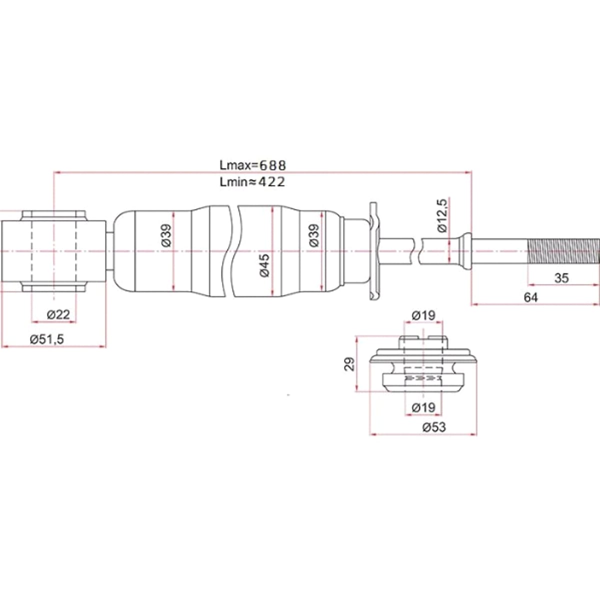 SAT Амортизатор Toyota Estima 00-05 / Previa 00-07 (Сзади/ Справа=Слева) ST4853129935