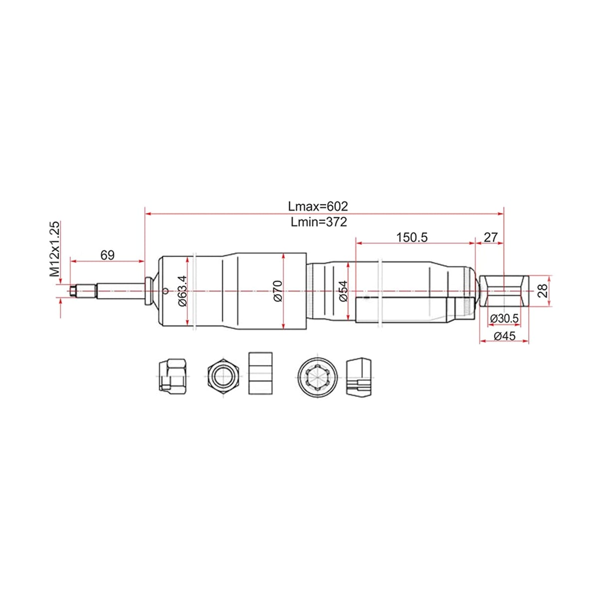 SAT Амортизатор Toyota Land Cruiser (J100,J80) 89-07 / Land Cruiser Cygnus 98-07 (Сзади/ Справа=Слева) ST4853169286