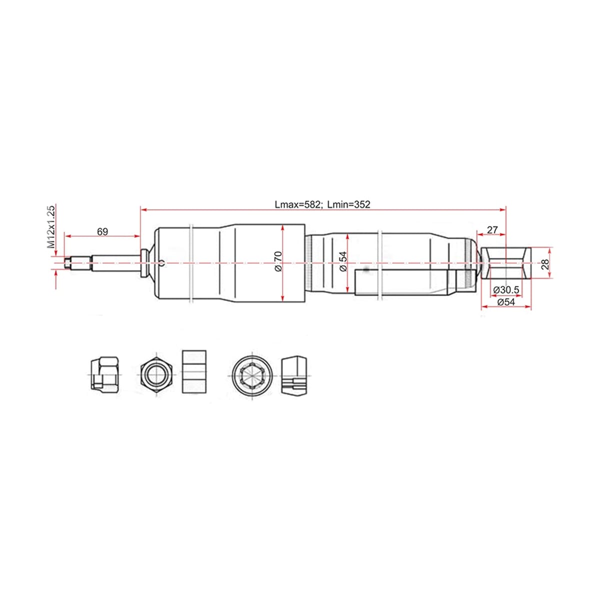 SAT Амортизатор Toyota Land Cruiser (J100,J80) 89-07 / Land Cruiser Cygnus 98-07 (Сзади/ Справа=Слева) ST4853169805